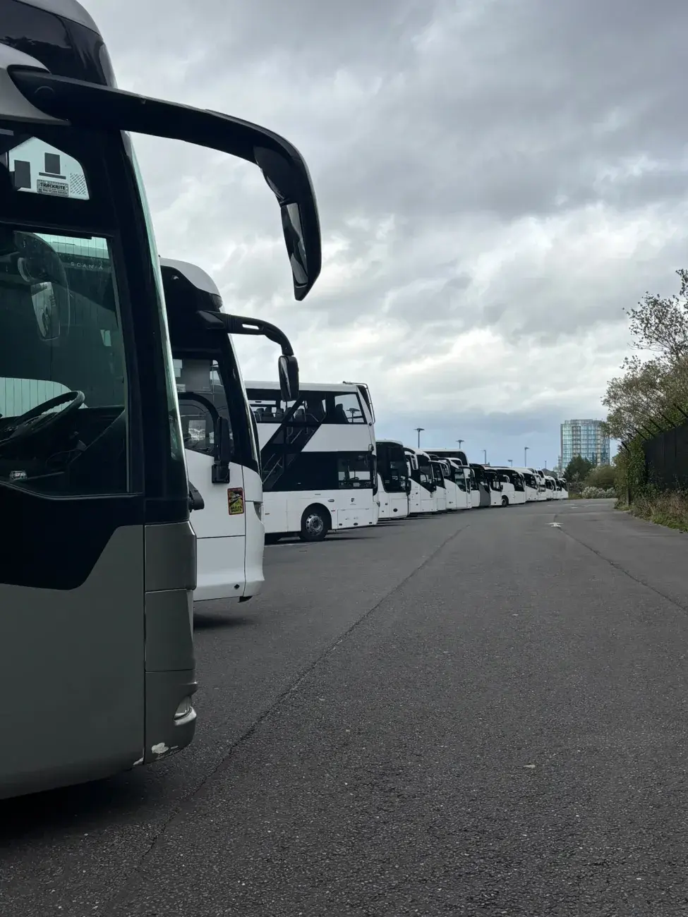 Coaches lined up