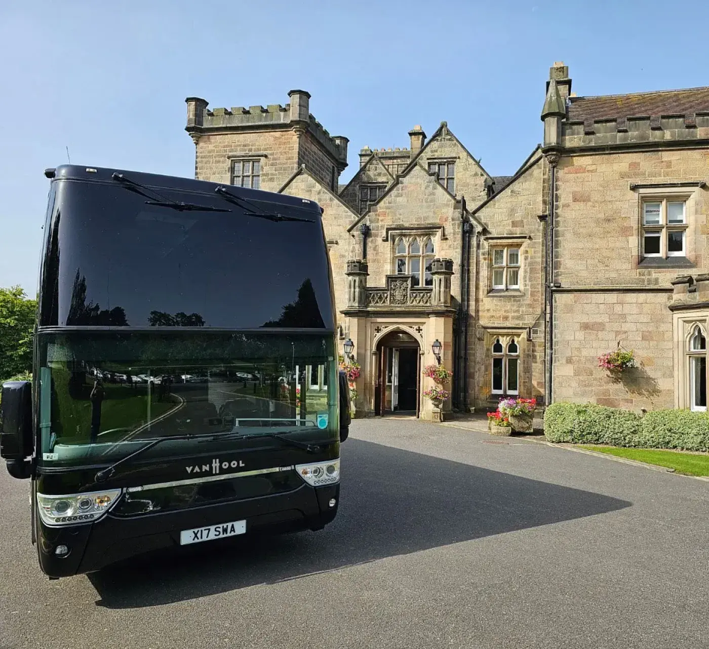 Coach by stately home